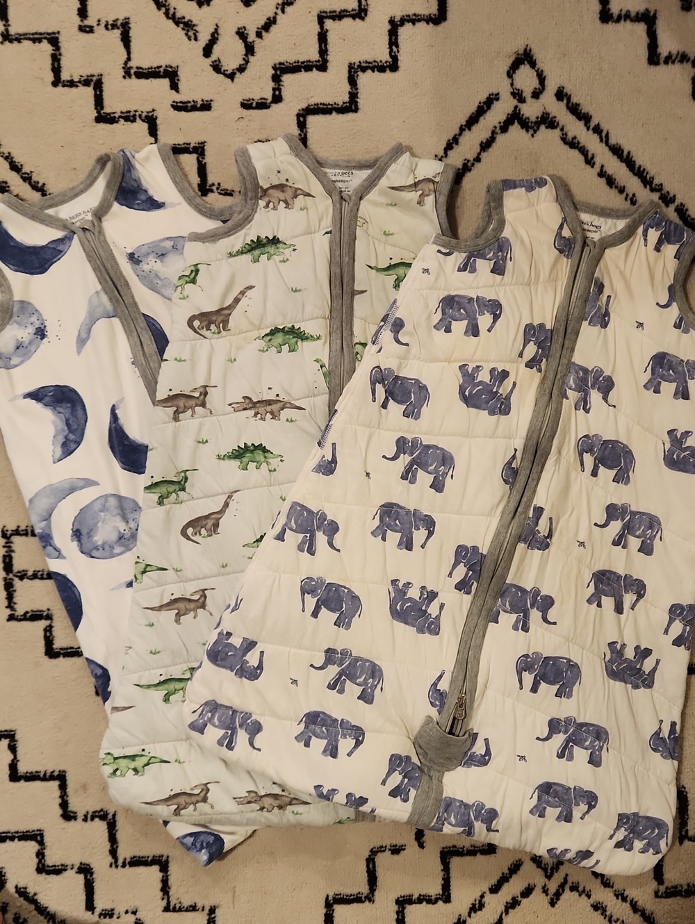 Set Of 3 Burt's Bees Beekeeper Sleep Sacks, Size L (12-18m)